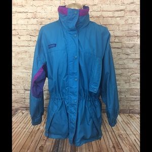 Vintage Columbia Teal Long Peak 2 in 1 Coat.